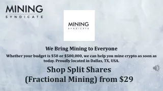 Shop Share Split Online With Mining Syndicate