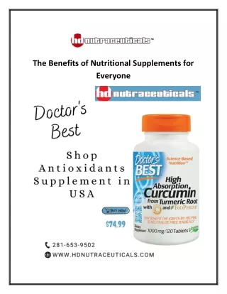 The Benefits of Nutritional Supplements for Everyone