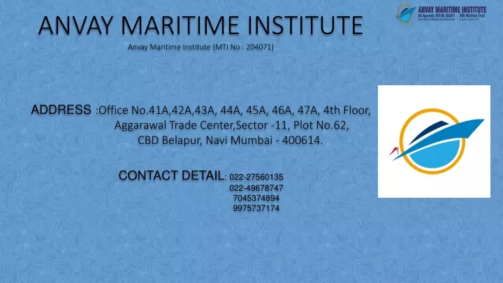 anvay maritime institute anvay maritime institute