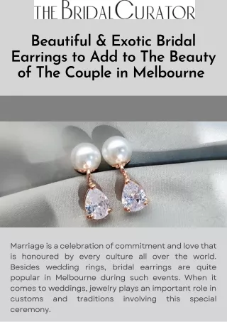 Beautiful & Exotic Bridal Earrings to Add to The Beauty of The Couple