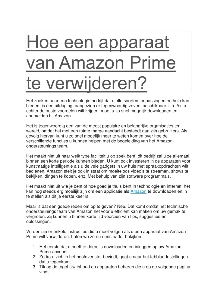 hoe een apparaat van amazon prime te verwijderen