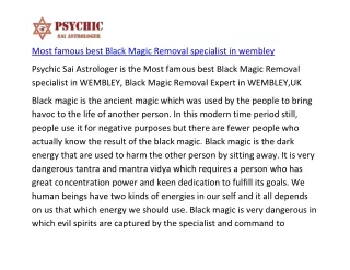 Most famous best Black Magic Removal specialist in wembley