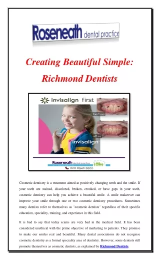 Creating Beautiful Simple: Richmond Dentists
