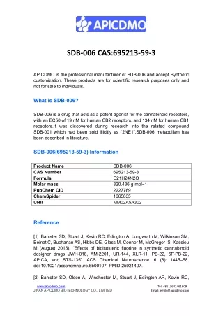 SDB-006(695213-59-3) for research, what is it?