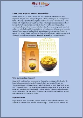 know about nagercoil famous banana chips