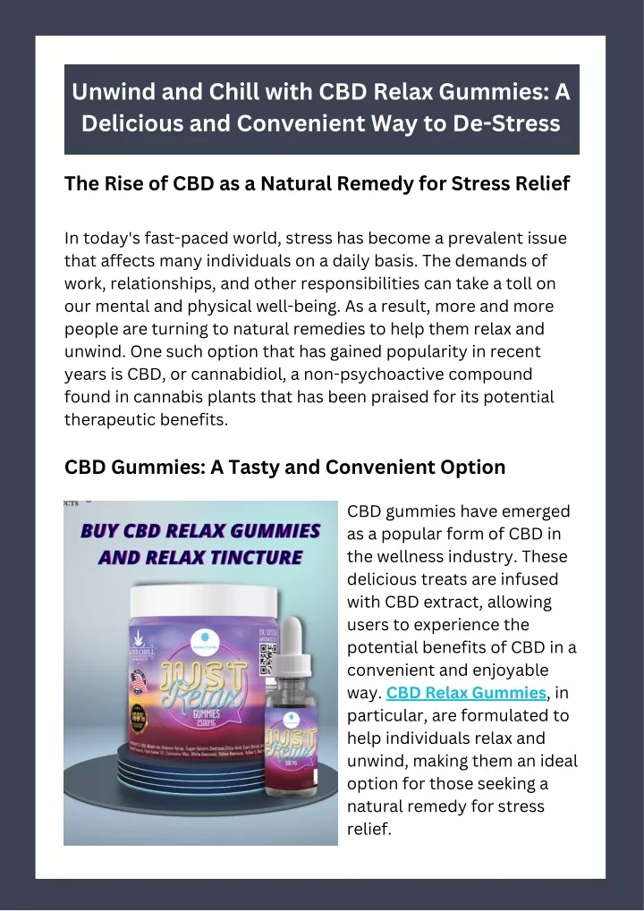 unwind and chill with cbd relax gummies