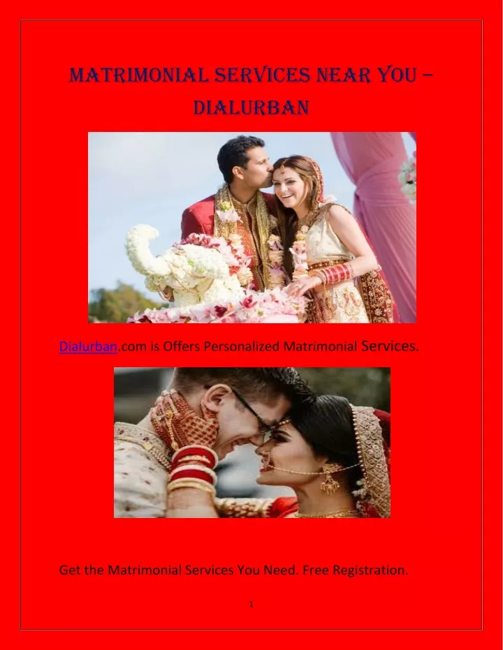 matrimonial services near you dialurban