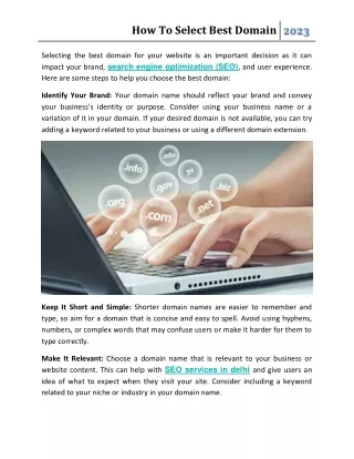 how to select best domain 2023