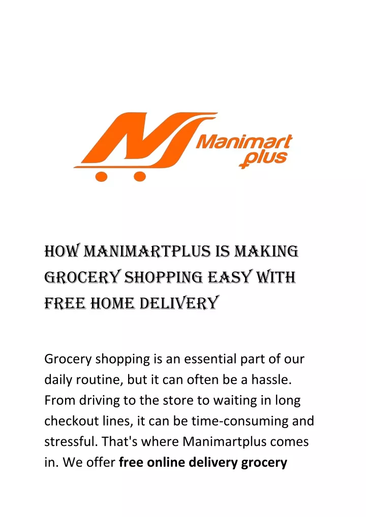 how manimartplus is making grocery shopping easy