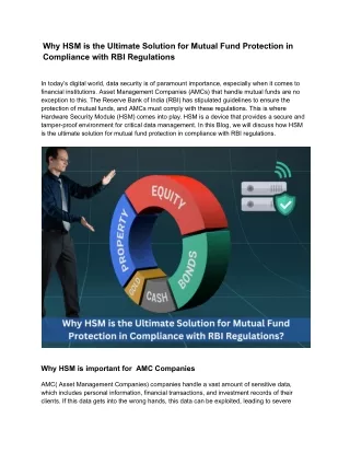 Why HSM is the Ultimate Solution for Mutual Fund Protection in Compliance with RBI Regulations