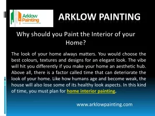 Home interior painting- Arklow Painting
