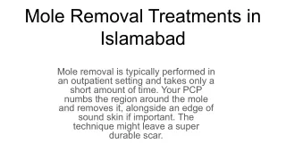Mole Removal Treatments in Islamabad