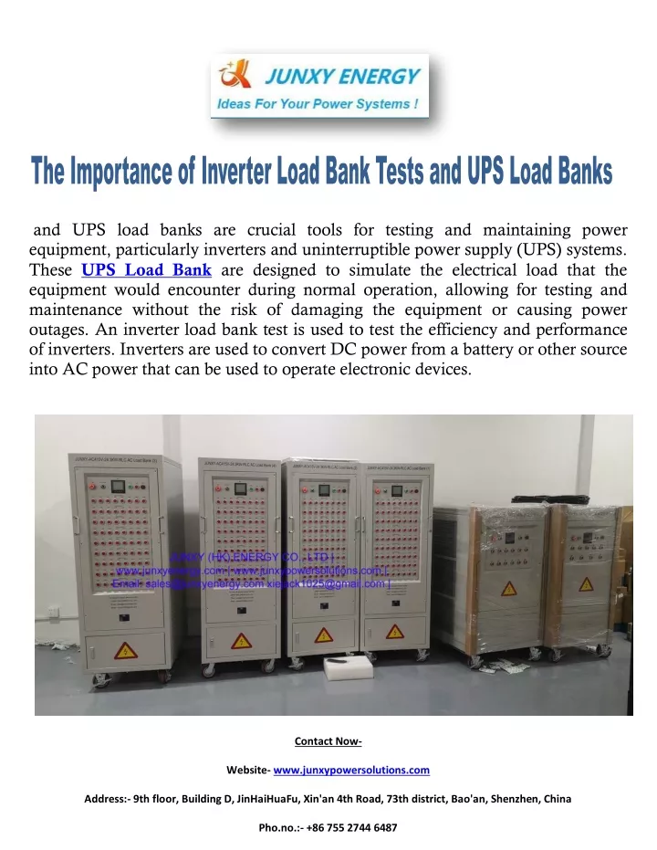 and ups load banks are crucial tools for testing