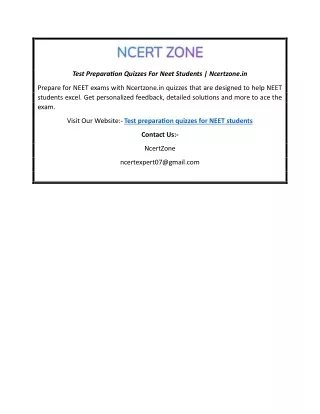 test preparation quizzes for neet students