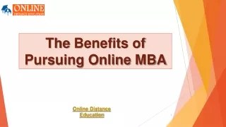 The Benefits of Pursuing Online MBA