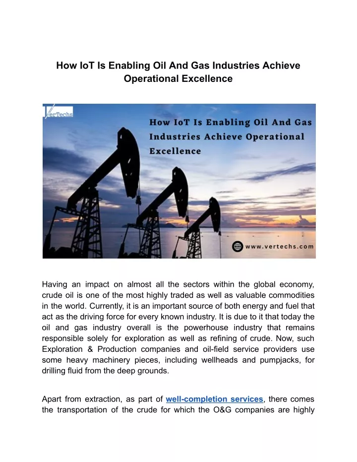 how iot is enabling oil and gas industries