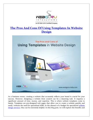the pros and cons of using templates in website