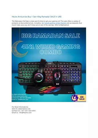 Hezire Announces Buy 1 Get 4 Big Ramadan SALE In UAE