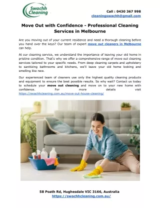 Move Out with Confidence - Professional Cleaning Services in Melbourne