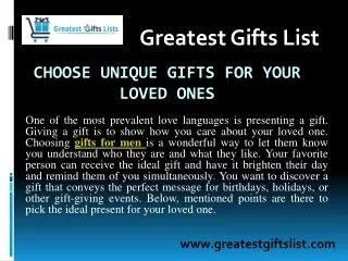 Gifts for men -  Greatest Gifts List