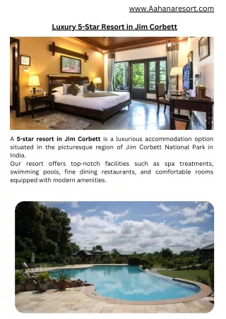 Luxury 5-Star Resort in Jim Corbett