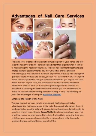 advantages of nail care services