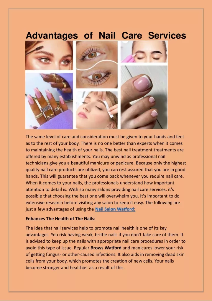 advantages of nail care services