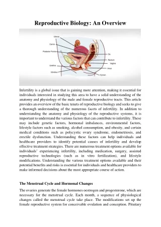 reproductive biology an overview