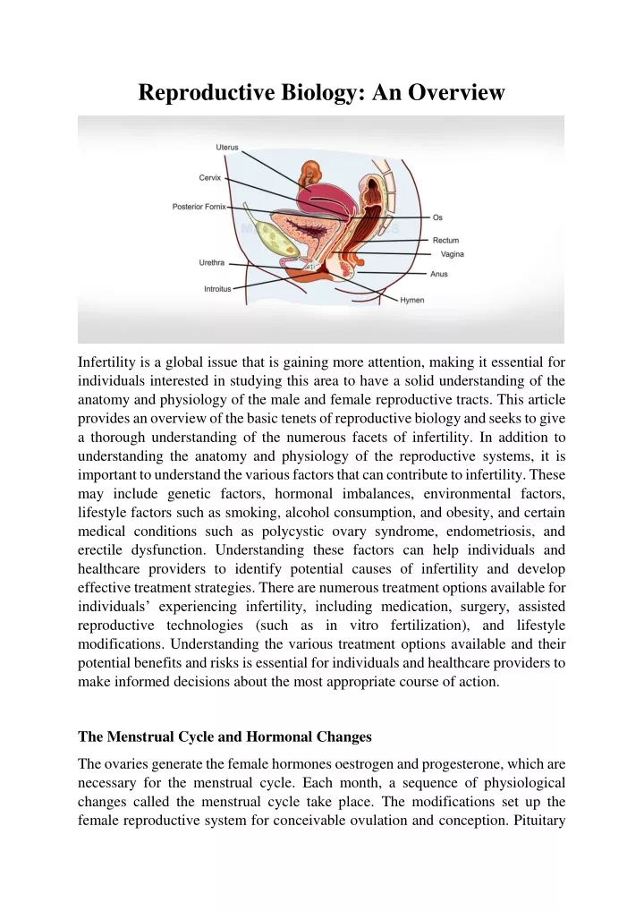 reproductive biology an overview