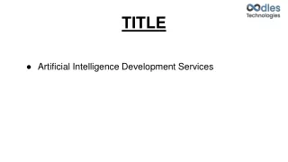 Artificial Intelligence Development Services
