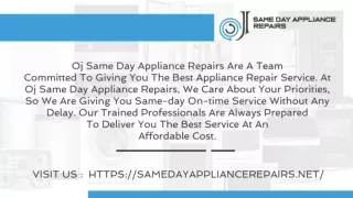 Same Day Appliance Repair Services  -  Oj Same Day Appliance Repairs