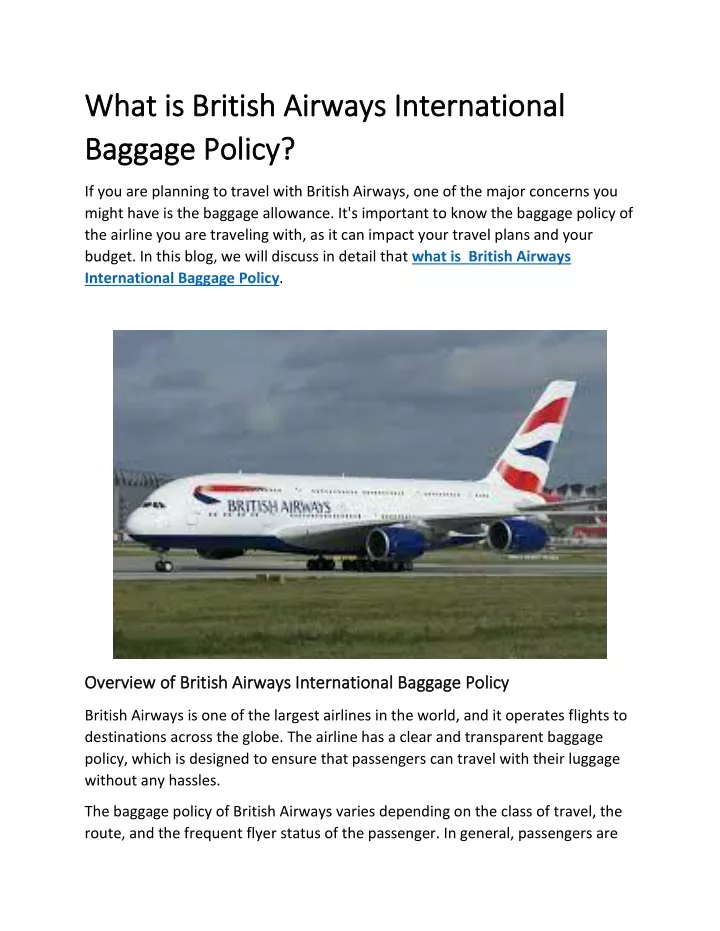 what is british airways international what