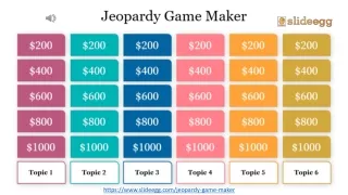 Jeopardy Game PPT Presentation