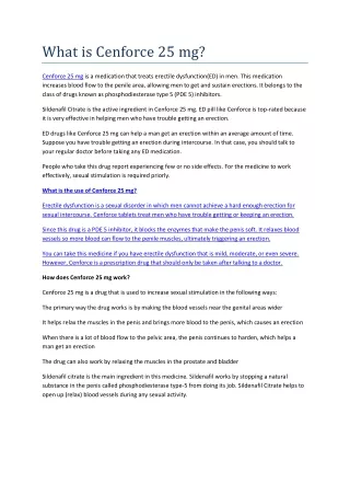 What is Cenforce 25 mg