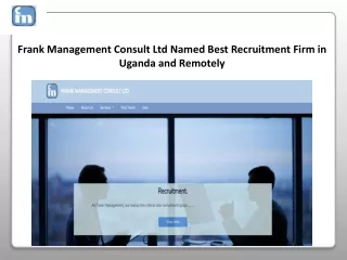 Best Recruitment Firm in Remotely and Uganda - Frank Management Consult Ltd