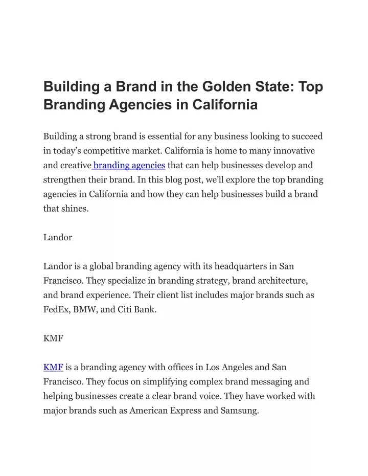 building a brand in the golden state top branding