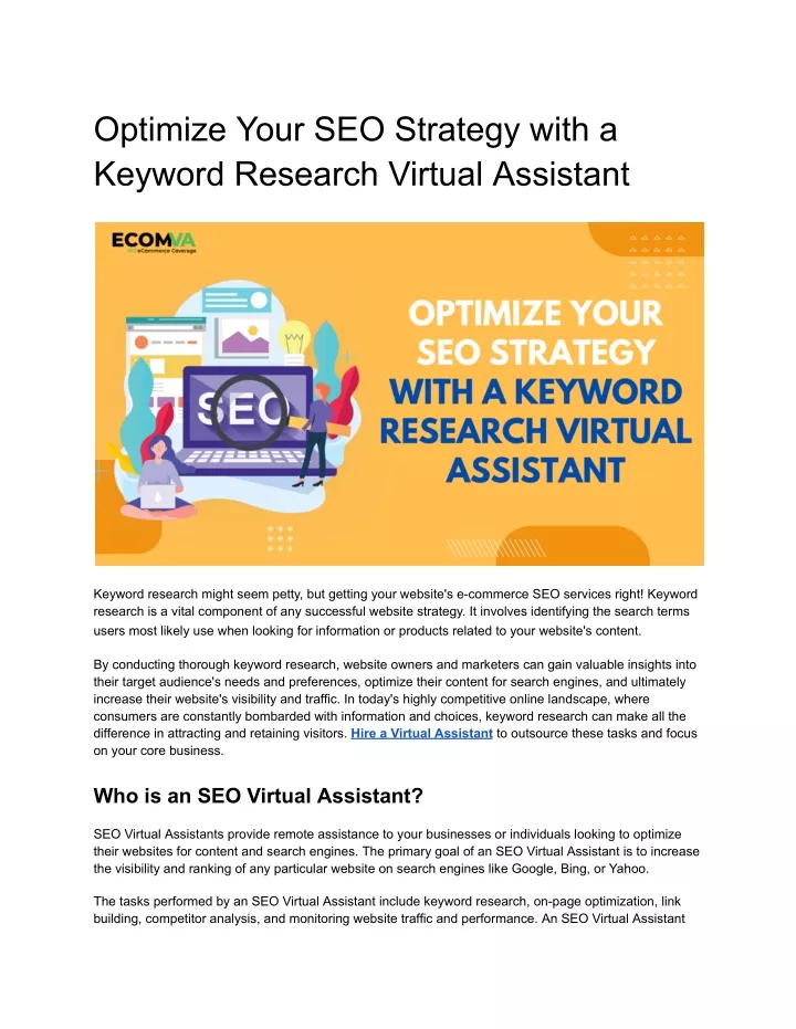 optimize your seo strategy with a keyword
