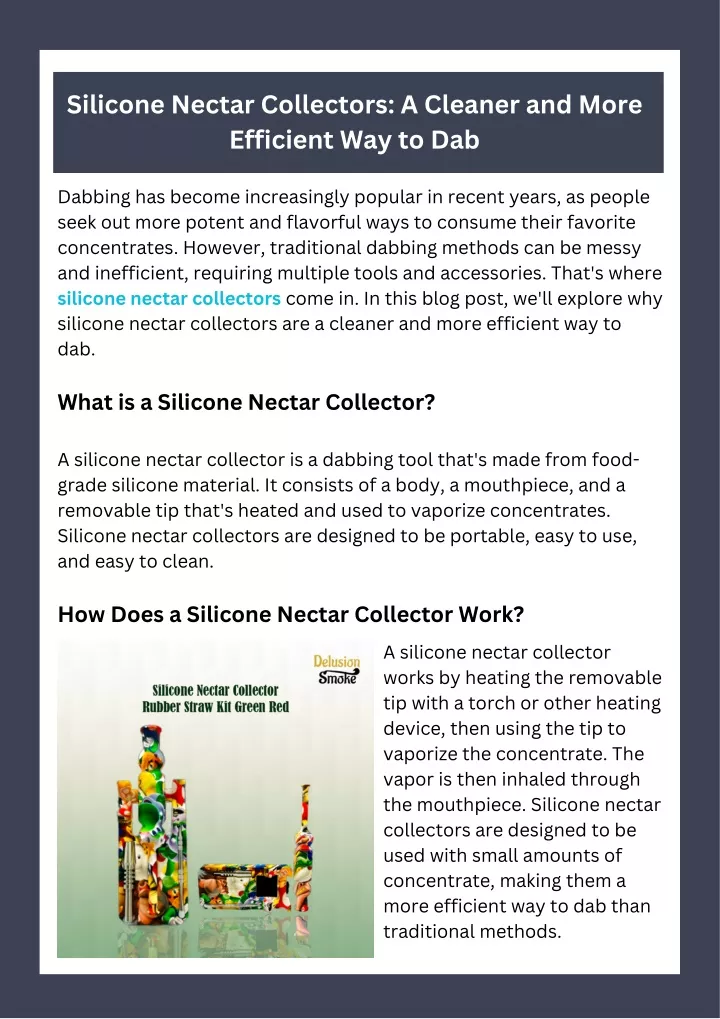 silicone nectar collectors a cleaner and more