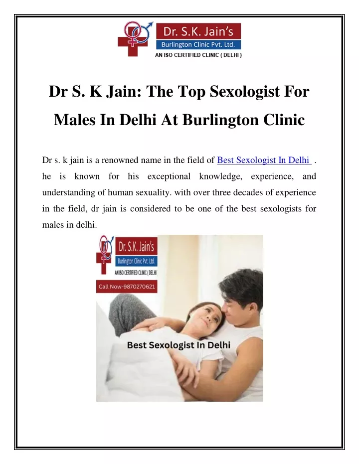 dr s k jain the top sexologist for