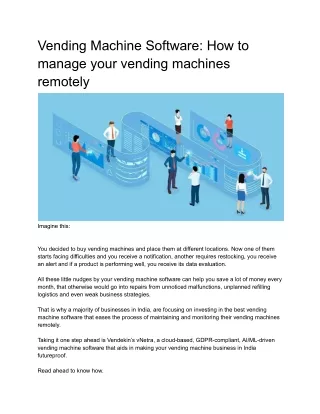 Vending Machine Software: How to manage your vending machines remotely