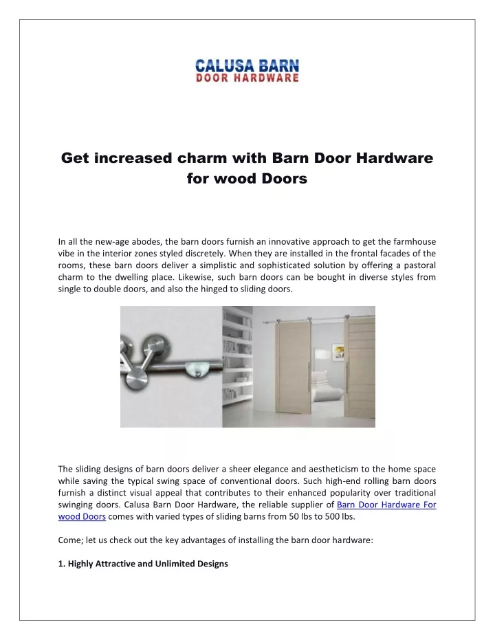 get increased charm with barn door hardware