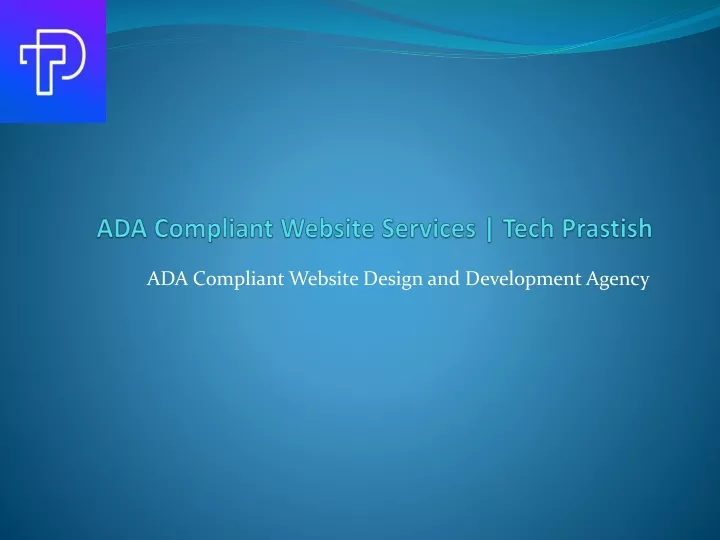 ada compliant website services tech prastish