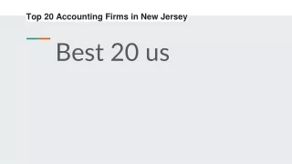 Top 20 Accounting Firms in New Jersey