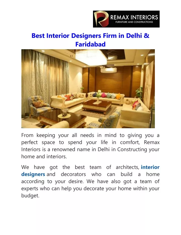 best interior designers firm in delhi faridabad