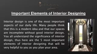 Important Elements of Interior Designing