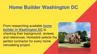 Home Builder Washington DC