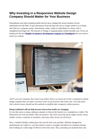 why investing in a responsive website design