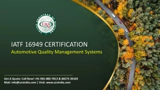 IATF 16949 Automotive Quality Management Systems