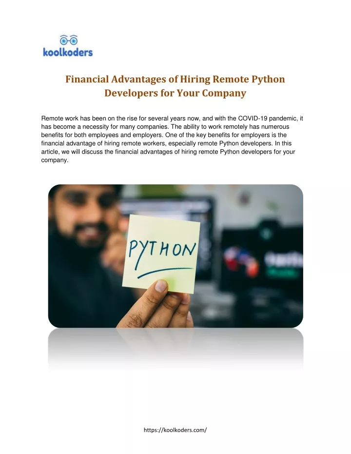 financial advantages of hiring remote python