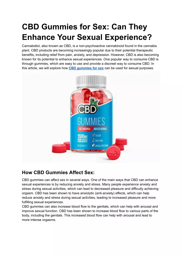 cbd gummies for sex can they enhance your sexual